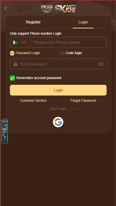 SK-KHI777 Login